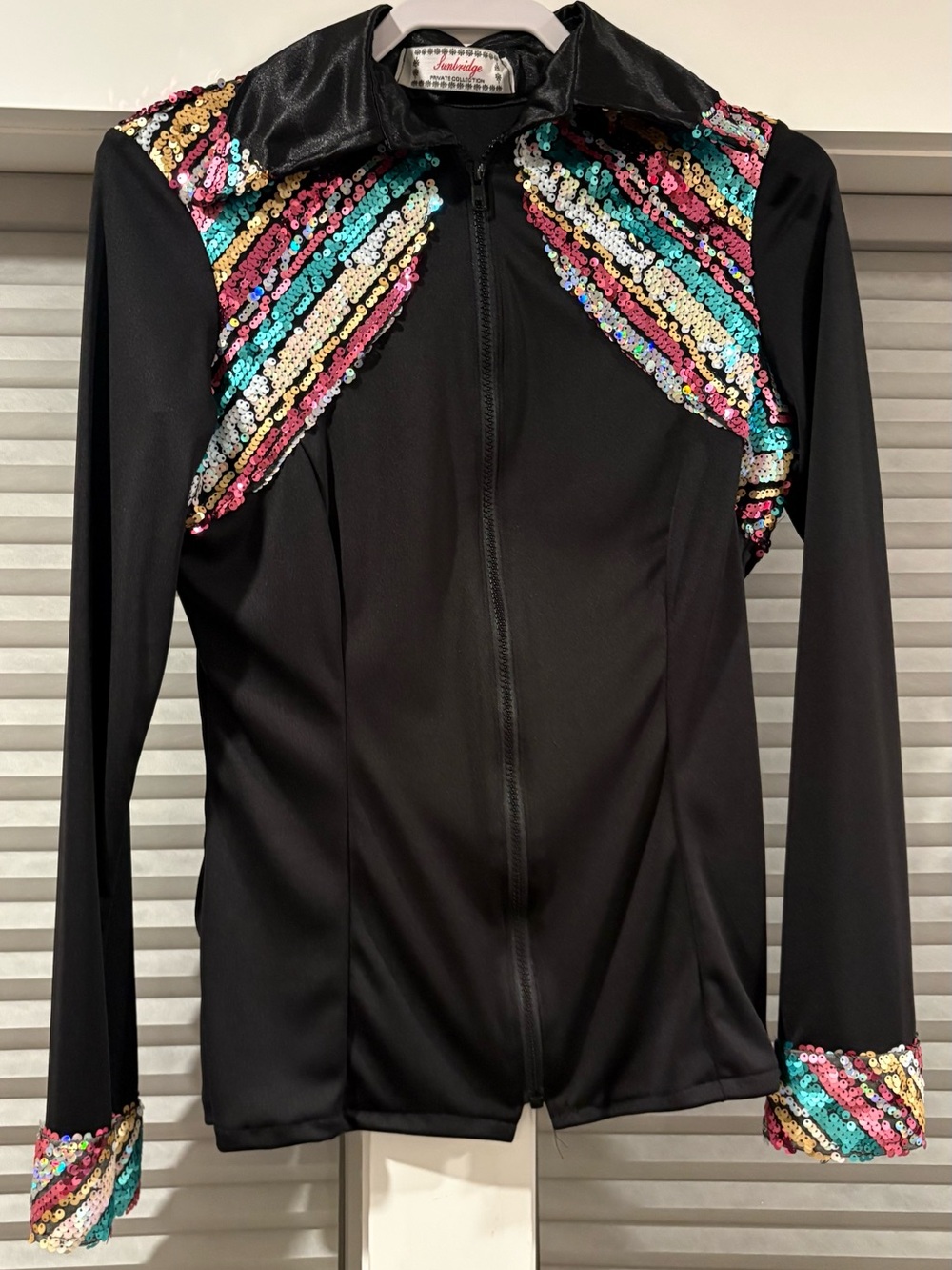Sunbridge Private Collection Black Zip Jacket with Sequin Accents